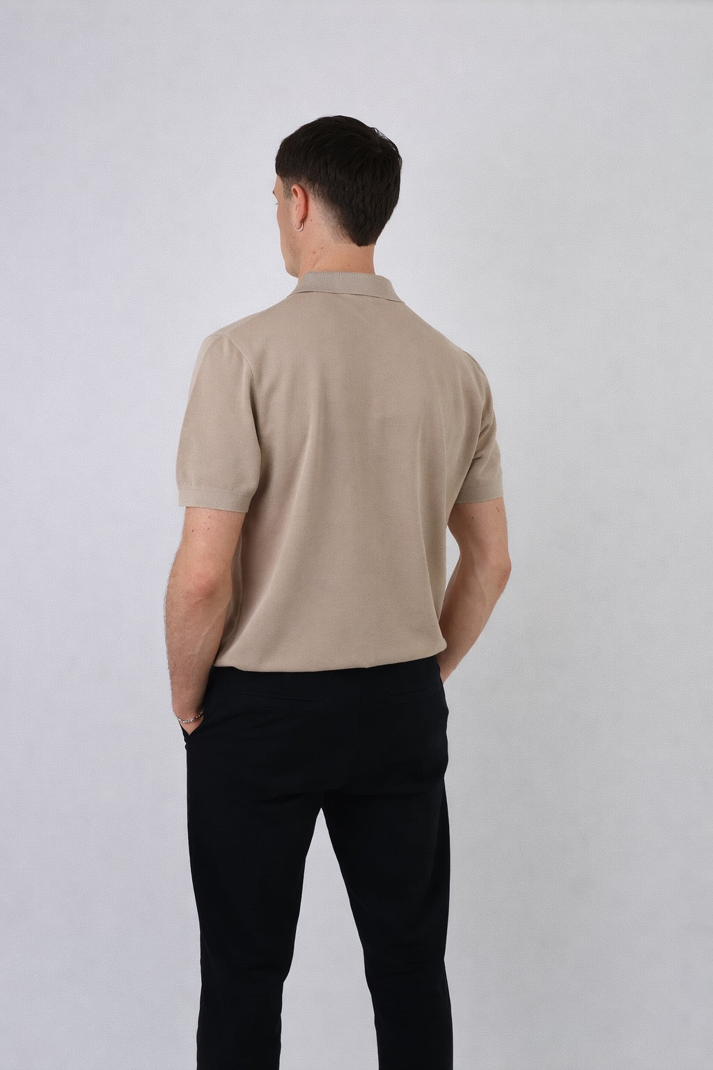 Como | Men's Buttonless Short Sleeve Lightweight Linen Polo