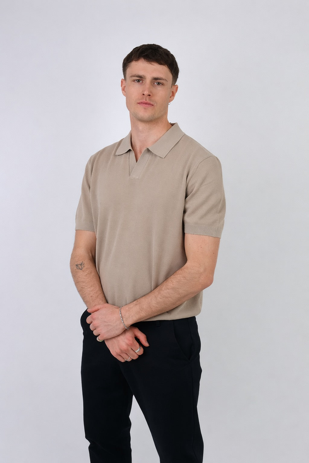 Como | Men's Buttonless Short Sleeve Lightweight Linen Polo