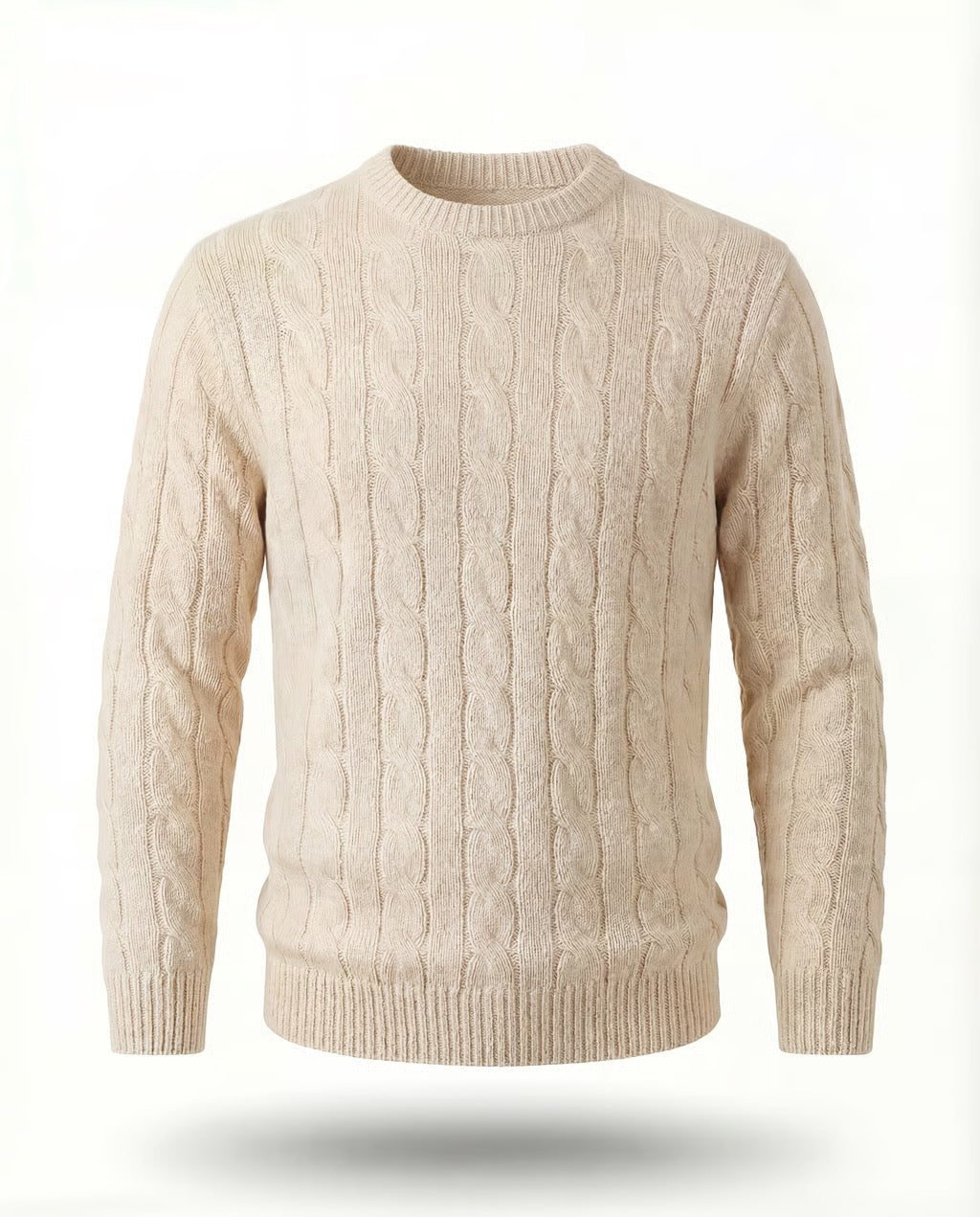 Serra Men's 100% Cashmere Soft Cable Crewneck