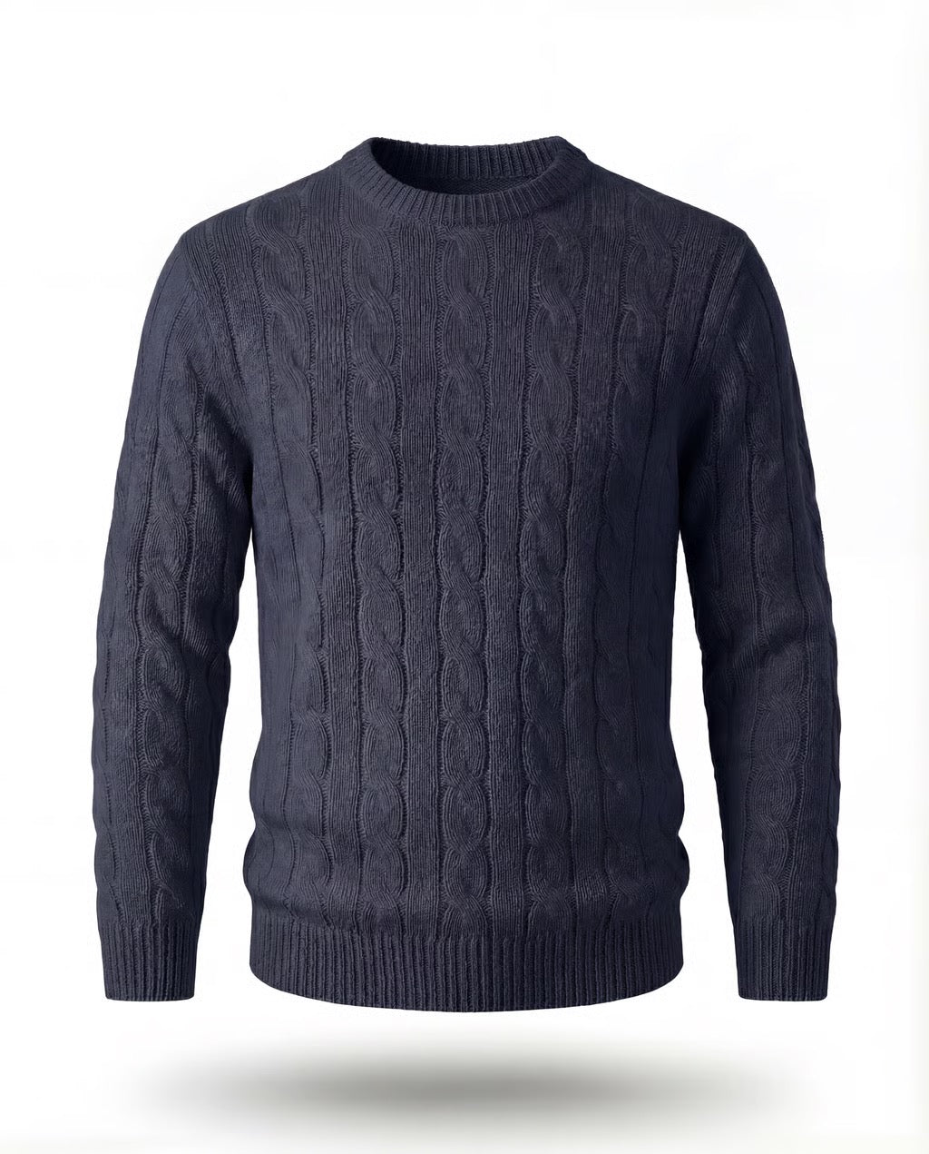 Serra Men's 100% Cashmere Soft Cable Crewneck