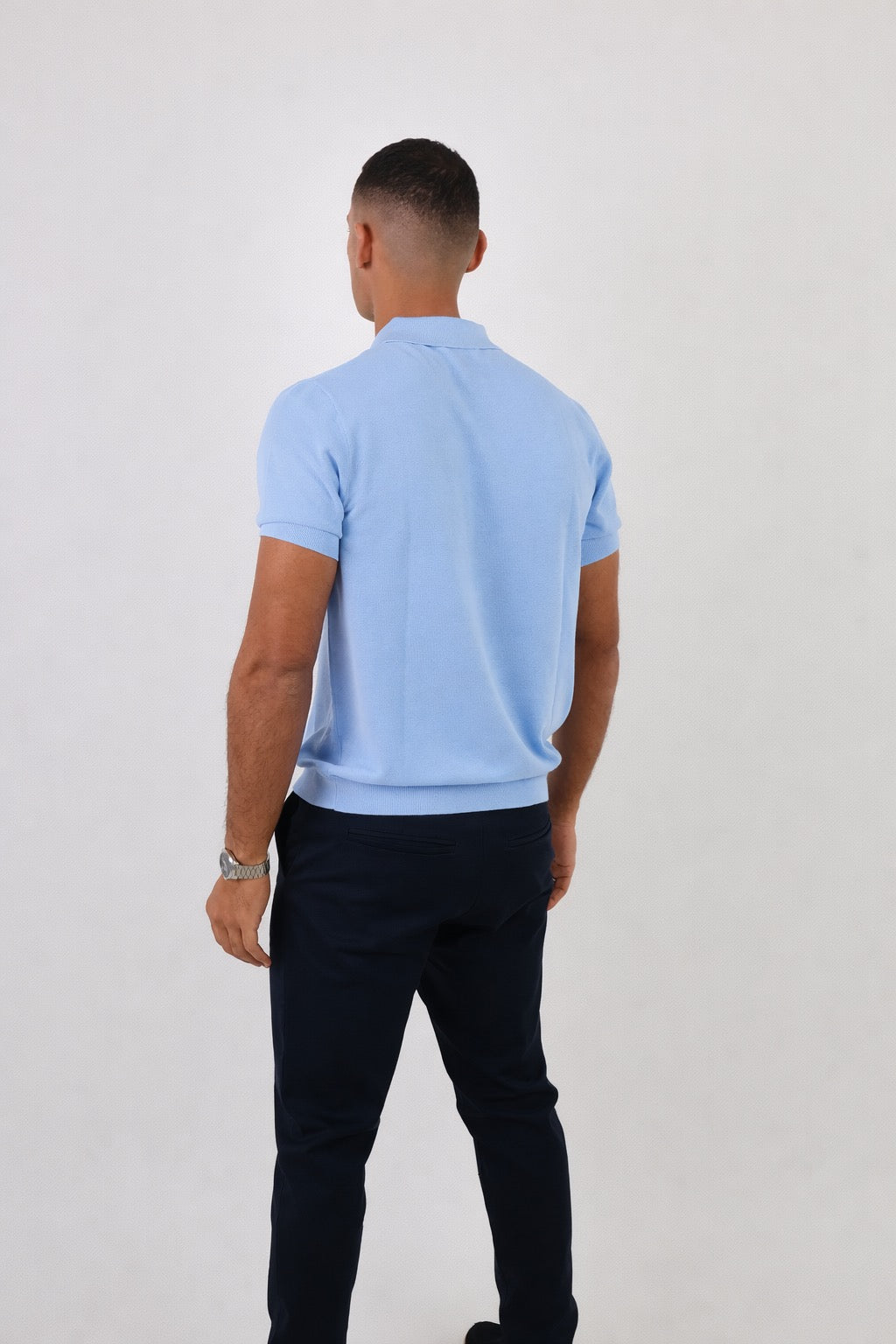 Como | Men's Buttonless Short Sleeve Lightweight Linen Polo
